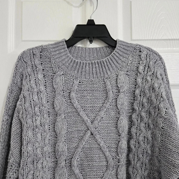SO Goods For Life Knitted Sweater Gray Women's Medium Fall Winter Warm Boho - Picture 2 of 13